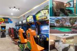 This upgraded home has a games room and private theater for your next vacation